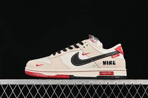 All categories Nk SB Dunk Series Nk SB Dunk Low High-end customized low-top sneakers Nike SB Dunk Low Sup co-branded white khaki three small hooks Anniversary high-end customized low-top casual sneakers SC9207-427